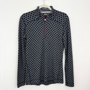 Smartwool Women's Black and White Patterned Turtleneck Sweater
